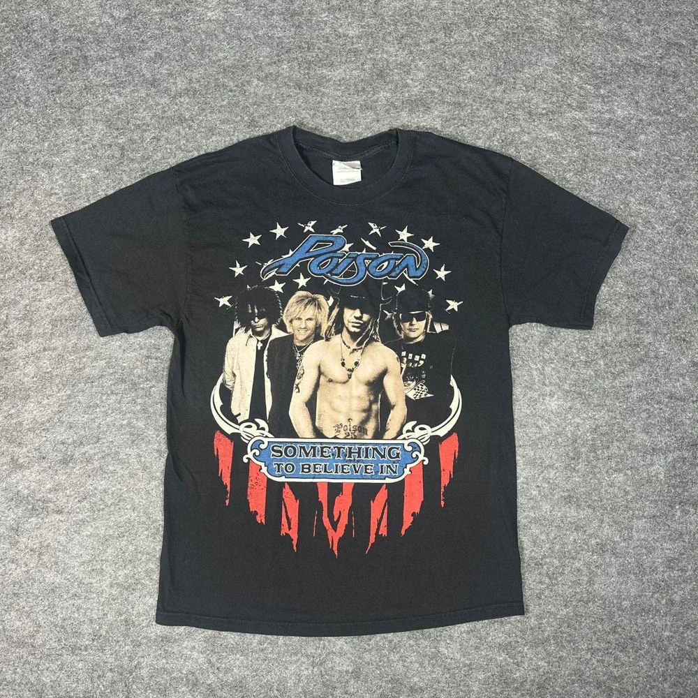 Poison Something To Believe In Tour 2011 Band T Shirt Mens Large Black - Picture 14 of 16